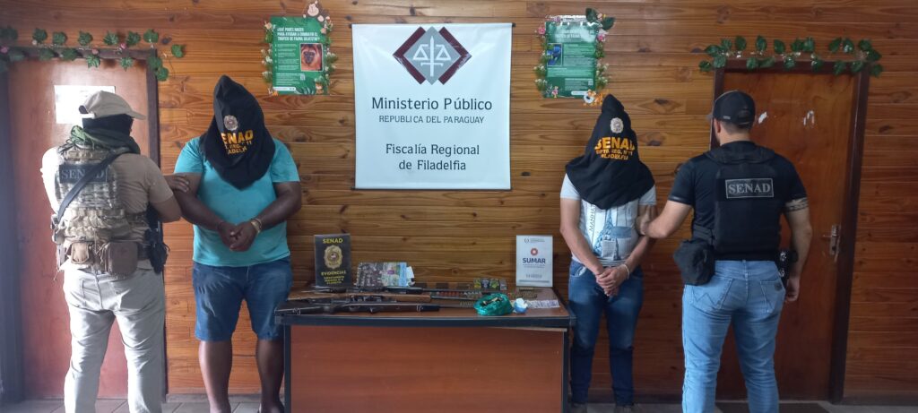 Senad detiene a dos hombres con drogas y armas en Loma Plata